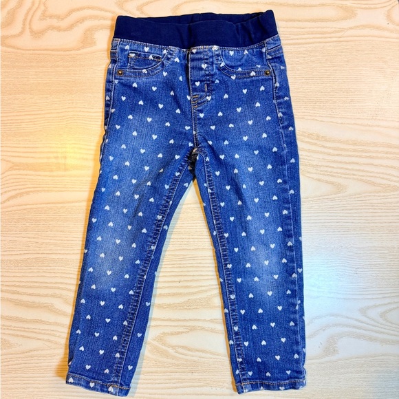 Cat & Jack Other - Cat & Jack Blue Heart Print Knit-Waist Jeggings